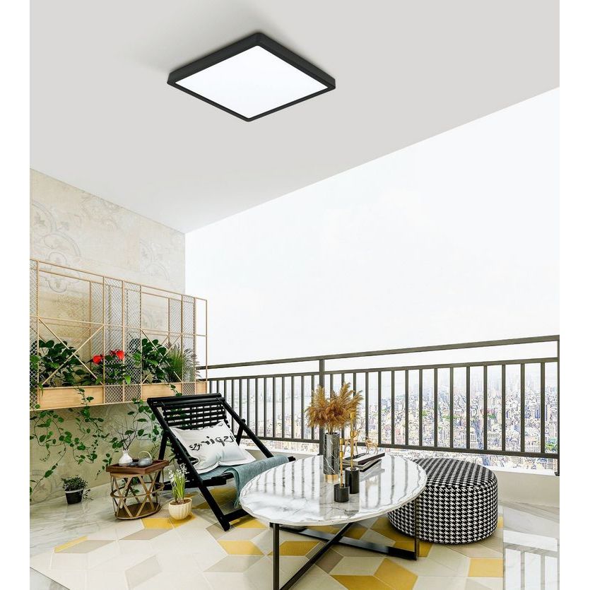 Argolis LED 2 Plafondlamp Outdoor 28,5x28,5cm Zwart - De Smid Verlichting