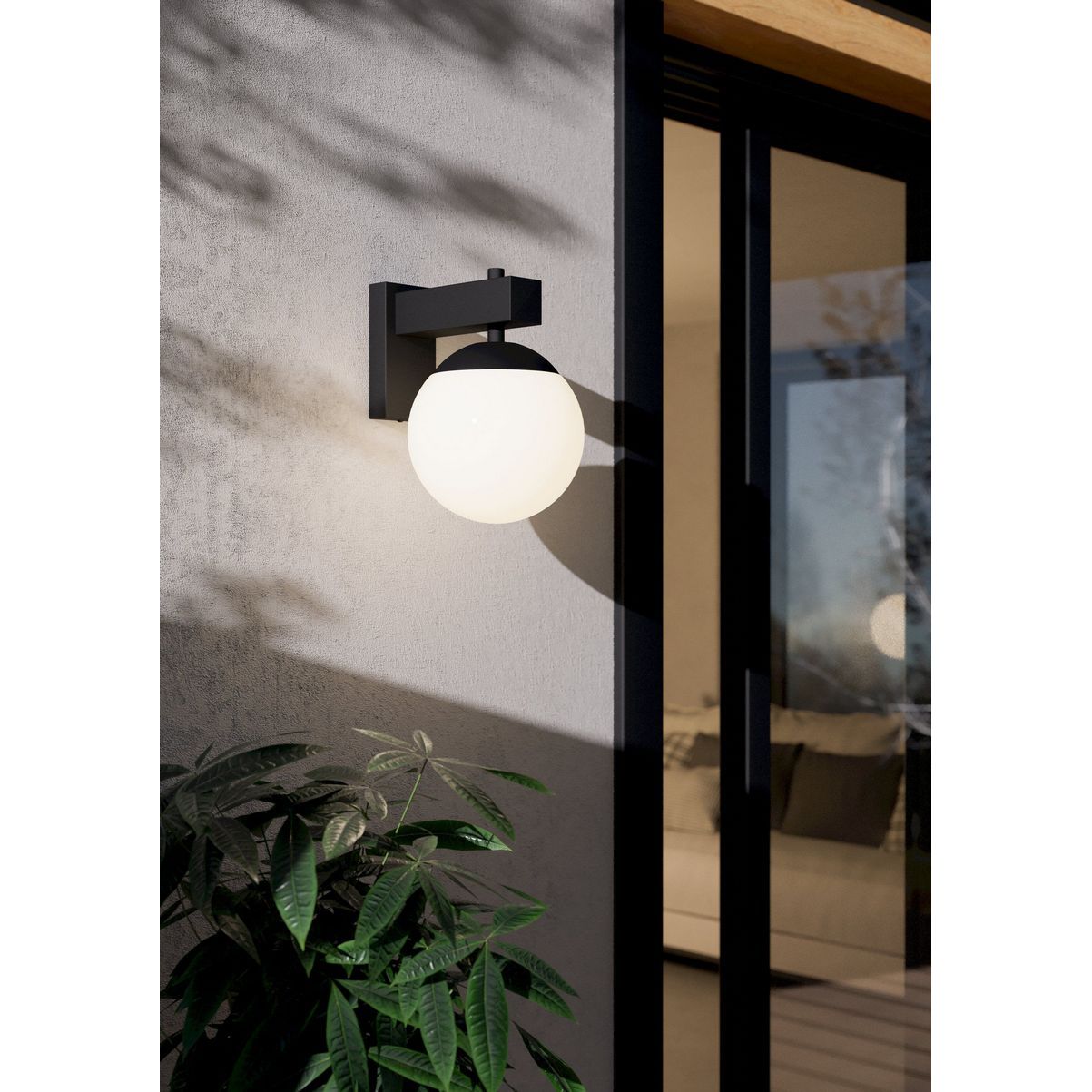 Bufalata Outdoor Wandlamp Zwart/Opaal - De Smid Verlichting