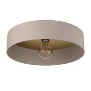 Dubai Plafondlamp Taupe/Mat messing/bruin hout