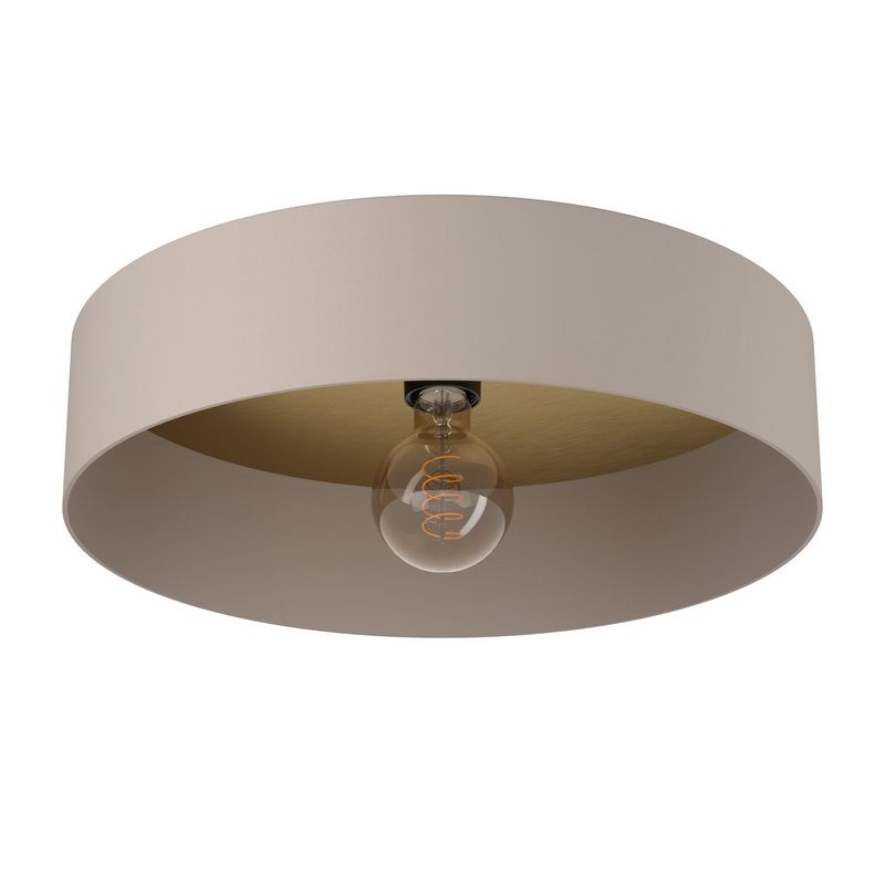 Dubai Plafondlamp Taupe/Mat messing/bruin hout
