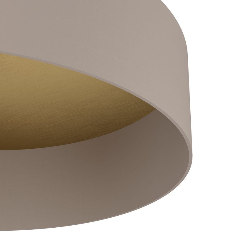 Dubai Plafondlamp Taupe/Mat messing/bruin hout