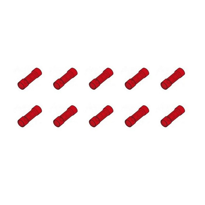 10 Stuks Kabelschoenverbinder ISO  Rood in blisterverpakking