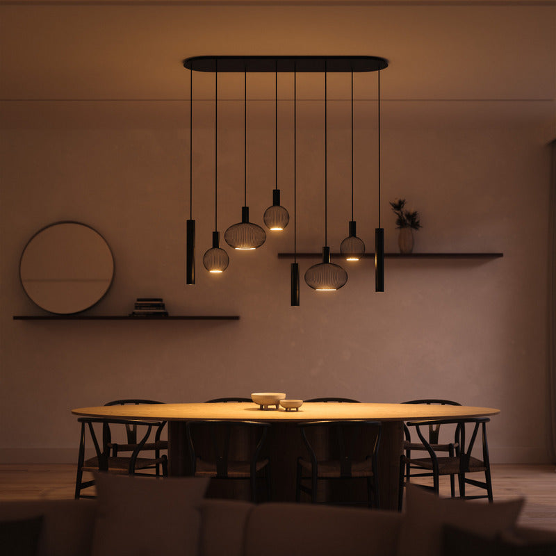 ZTAHL Como 8-Lichts Hanglamp 9100-9005 Mat zwart