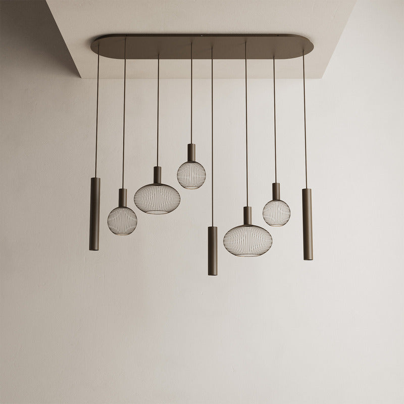 ZTAHL Como 8-Lichts Hanglamp 9100-Platinum
