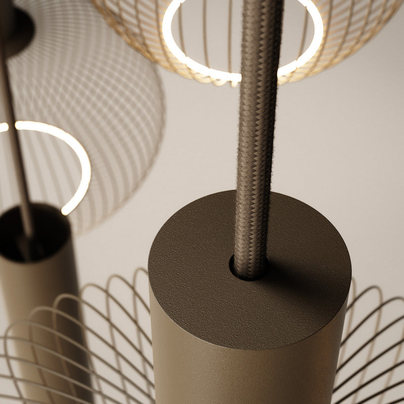 ZTAHL Como 8-Lichts Hanglamp 9100-Platinum