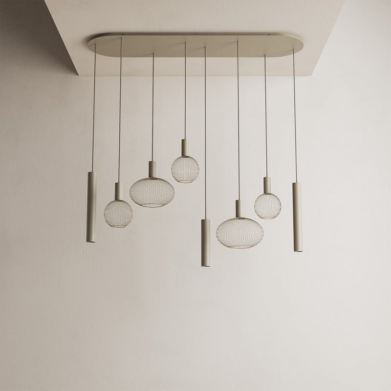 ZTAHL Como 8-Lichts Hanglamp 9100-Quartz