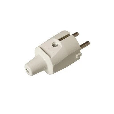Stekker PVC met Randaarde Kort Wit