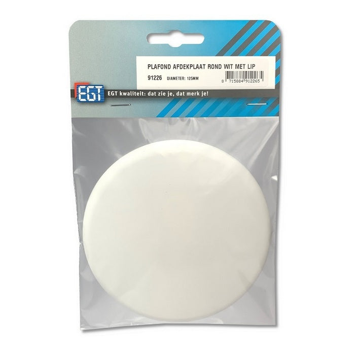 Plafond Afdekplaat Rond met Lip Wit