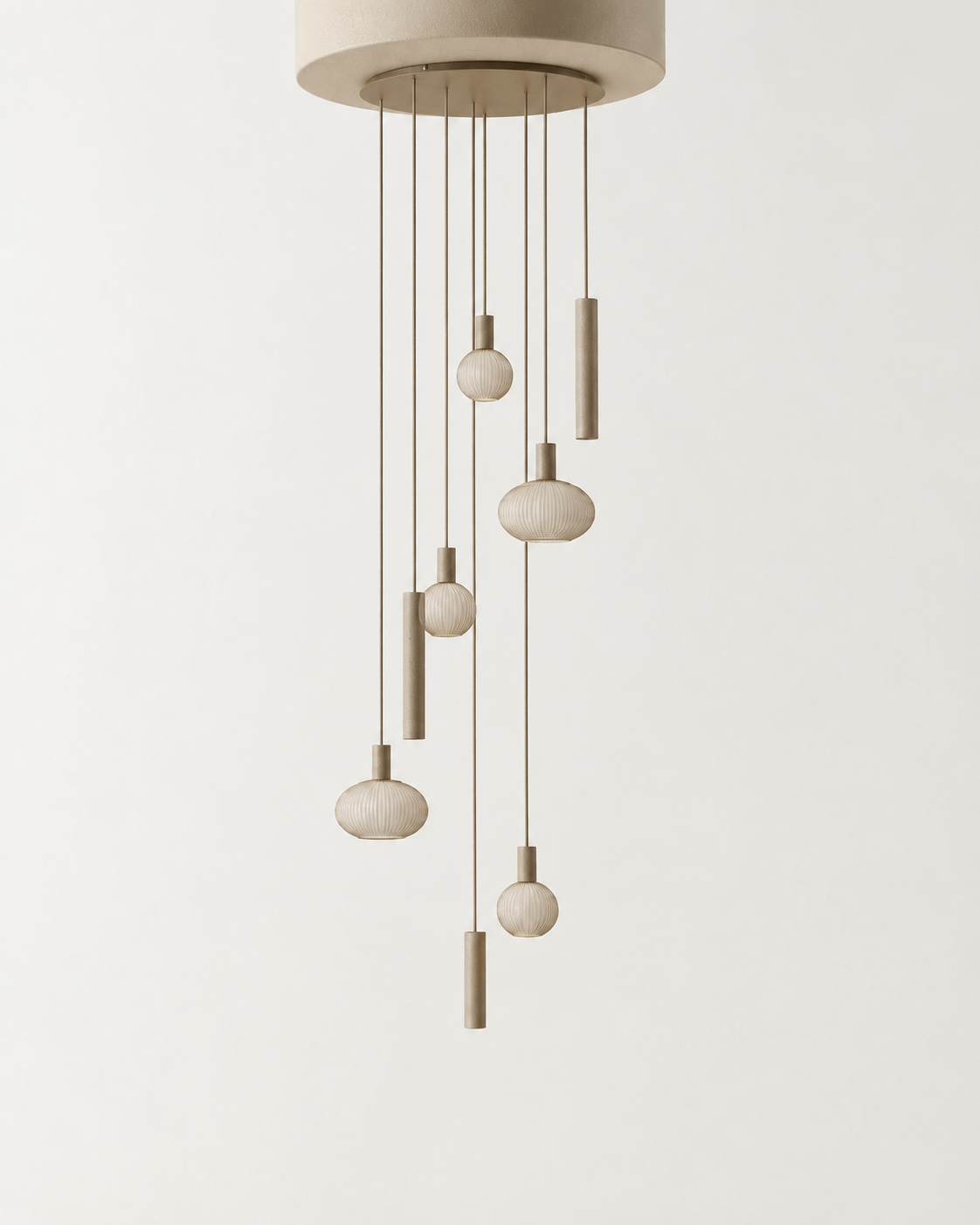ZTAHL Como 8-Lichts Hanglamp Rond Ø80cm 9146-Quartz Exclusief Lichtbronnen