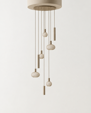 ZTAHL Como 8-Lichts Hanglamp Rond Ø80cm 9146-Quartz Exclusief Lichtbronnen