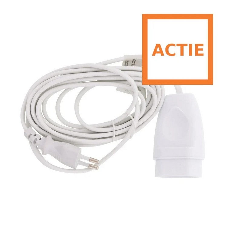 2 Meter euro verlengsnoer wit