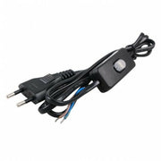 EGT 2 meter aansluit eurosnoer+schakelaar Zwart 91558