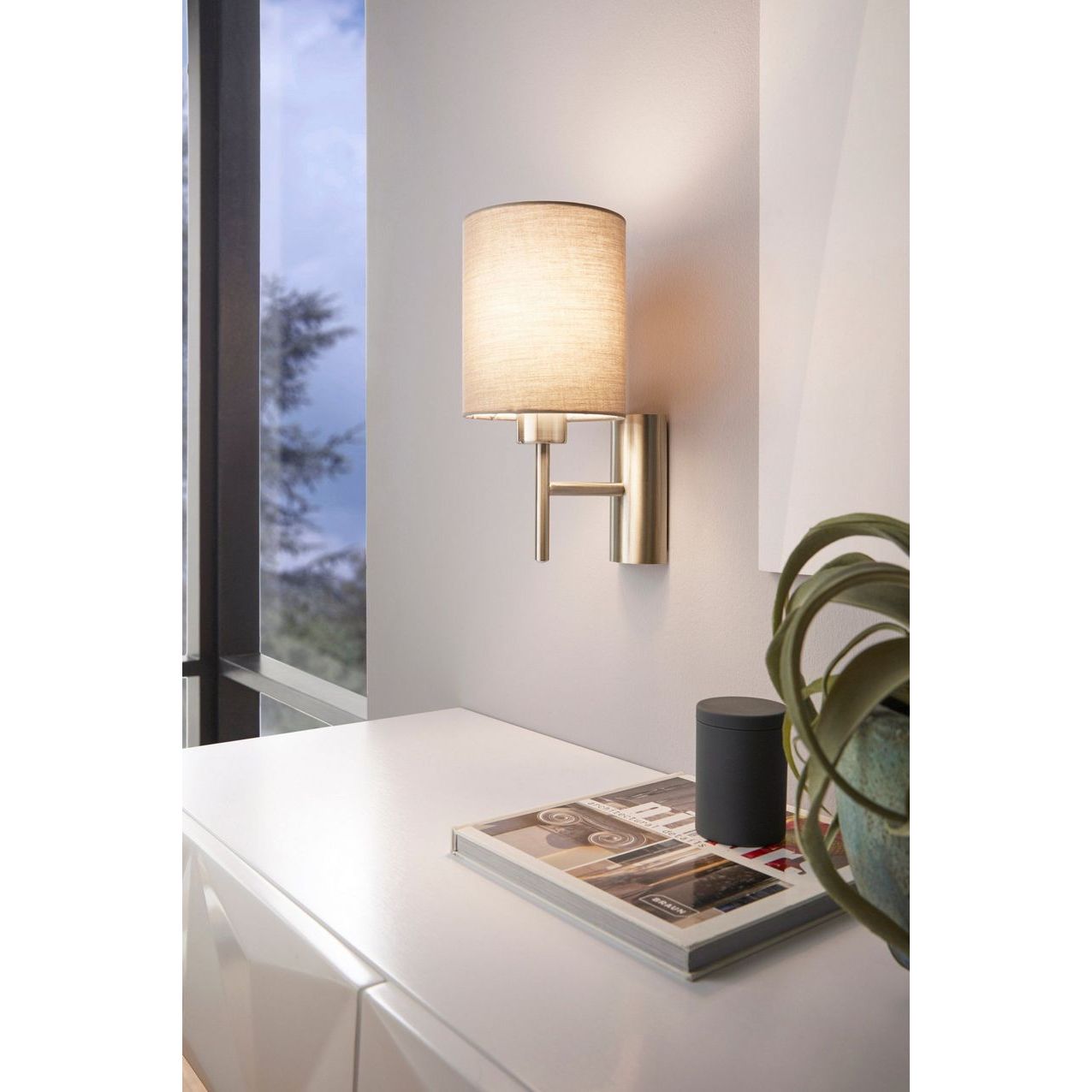 Pasteri 1-Lichts Wandlamp Taupe/Geborsteld Metaal - De Smid Verlichting