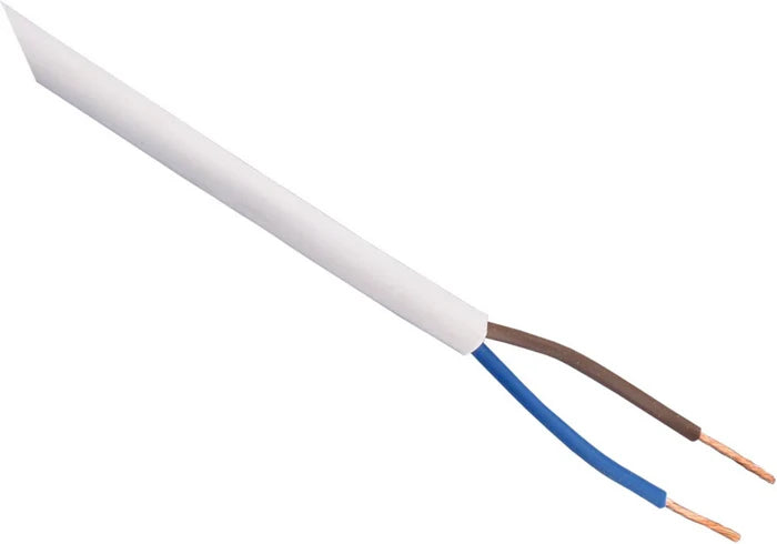 per strekkende meter Ronde snoer 2 x 0,75 mm² Wit (HSP100) 97050