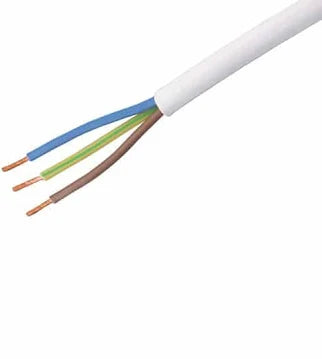 Per strekkende Meter Ronde snoer 3x 1,0 mm² Wit (HSP100) 97065