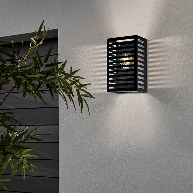 Brisbane Stoere Buitenlamp zwart met glas