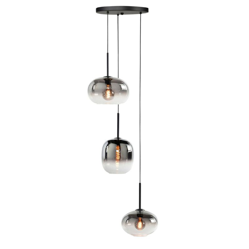 Highlight Bellini 3Lichts Hanglamp met Bellini Semi Smoke Glazen