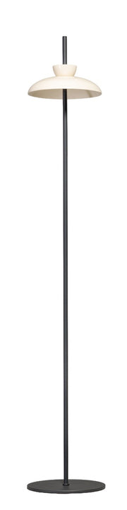 ETH Bonny Vloerlamp 8W LED 3-Staps Dimbaar Zwart + Zand Gecraqueleerde Kap