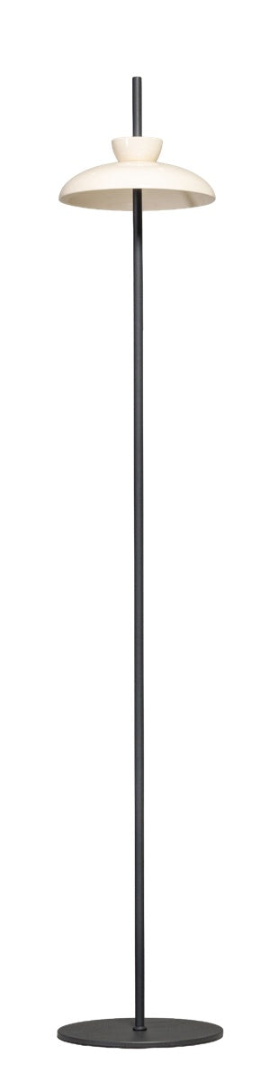 ETH Bonny Vloerlamp 8W LED 3-Staps Dimbaar Zwart + Zand Gecraqueleerde Kap