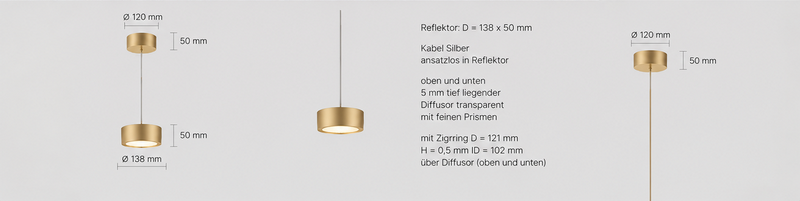 Holtkötter Cara Split 1-Lichts Hanglamp – Campagne/Bronze