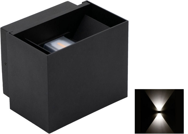 Cube Outdoor Wandlamp IP65 Zwart 9watt