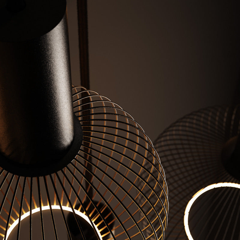 ZTAHL Como 8-Lichts Hanglamp Rond Ø80cm 9146-9005 Zwart Exclusief Lichtbronnen