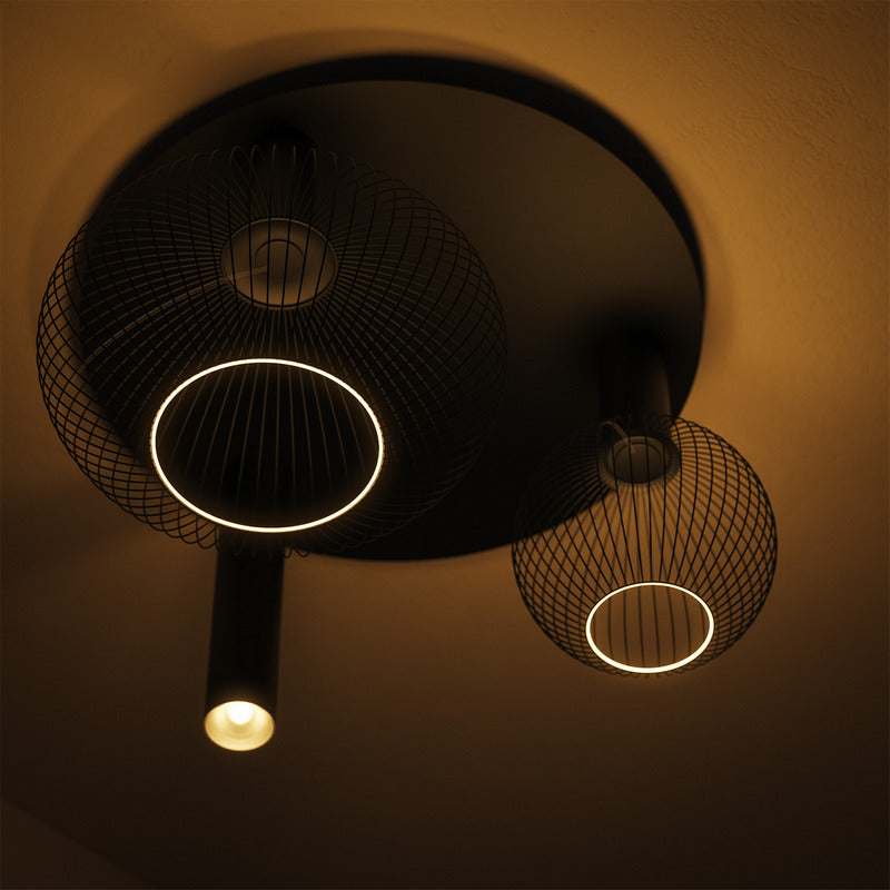 Ztahl Como 3-Lichts Zwart Plafondlamp 9160-9005 Exclusief Lichtbronnen