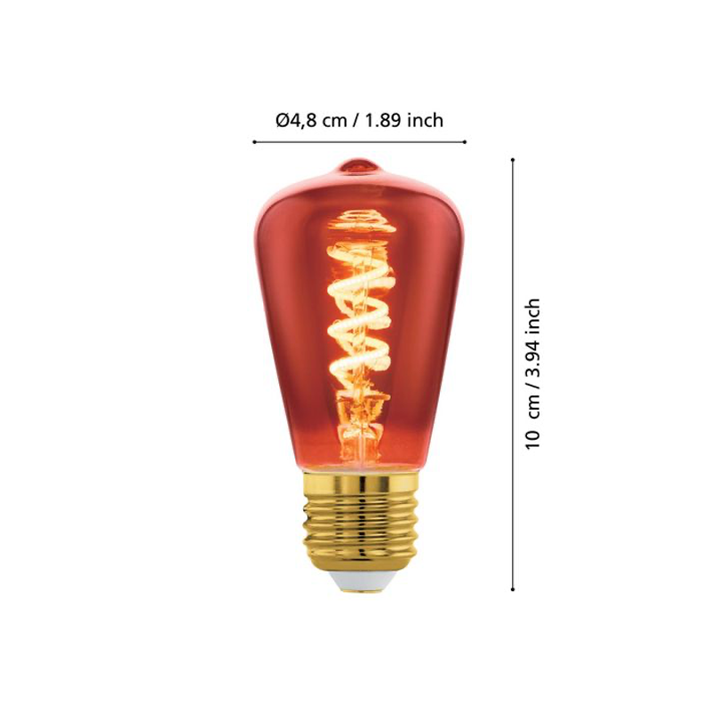 EGLO ledfilamentlamp ST48 koper spiraal E27 4W