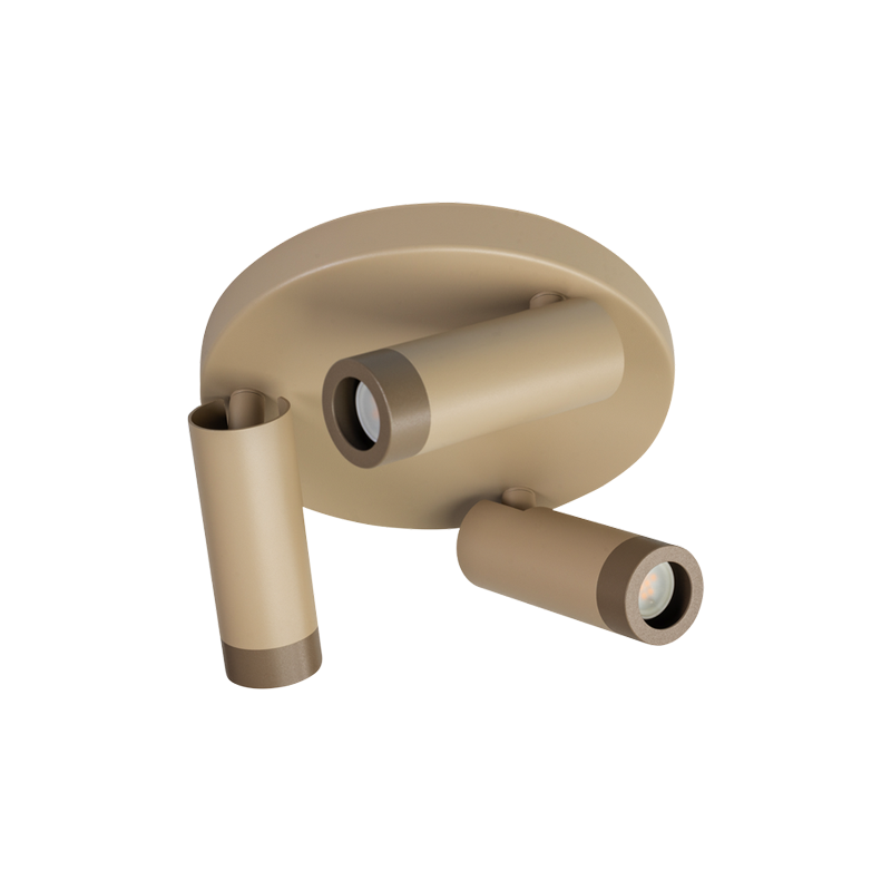 ETH Miller Spot 3x E27 60W Mat Zand/Taupe/Zwart 05-SP1362-59