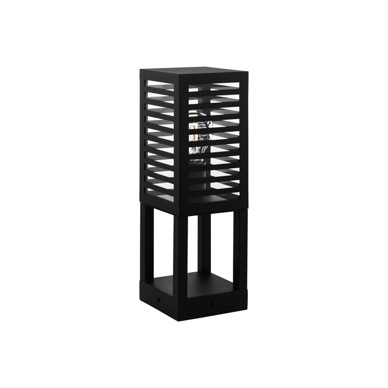 Eglo Alamonte 3 Sokkel Buitenlamp Ip44 Zwart/Glas