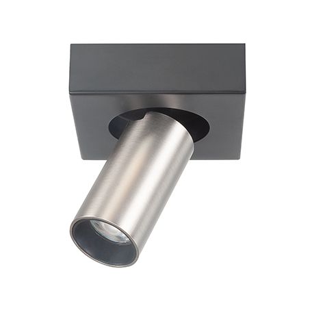 Eliano 1-Lichts Mini Spot Vierkant Zwart/Nikkelmat - De Smid Verlichting