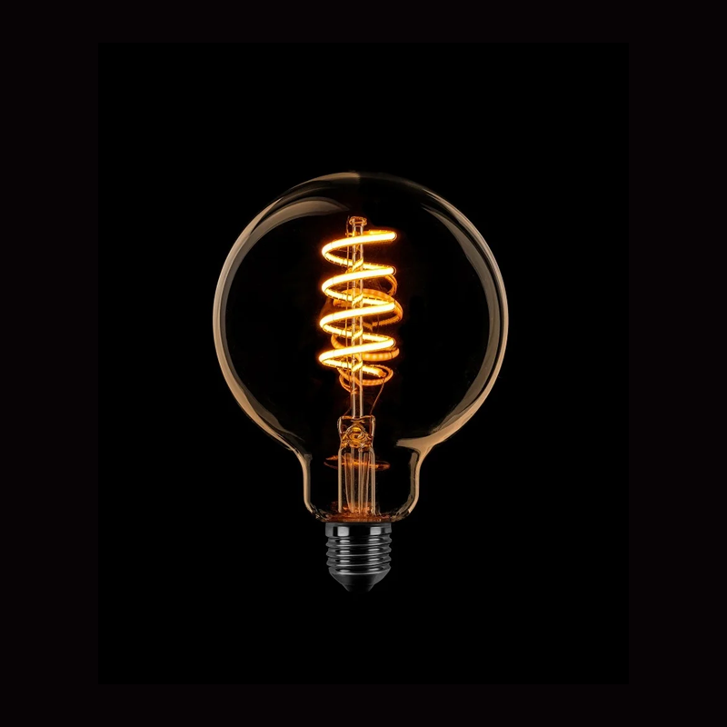 Eth Led spiraal Globe 95mm E27 6W dimtone van 2700K naar 2200K Flame