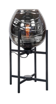 Fantasy Appel Tafellamp met Glas 45cm Zwart/Smoke Glas