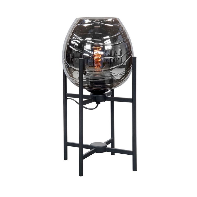 Highlight Fantasy Appel Tafellamp met Glas Zwart/Smoke Glas Exlcusief Lichtbron