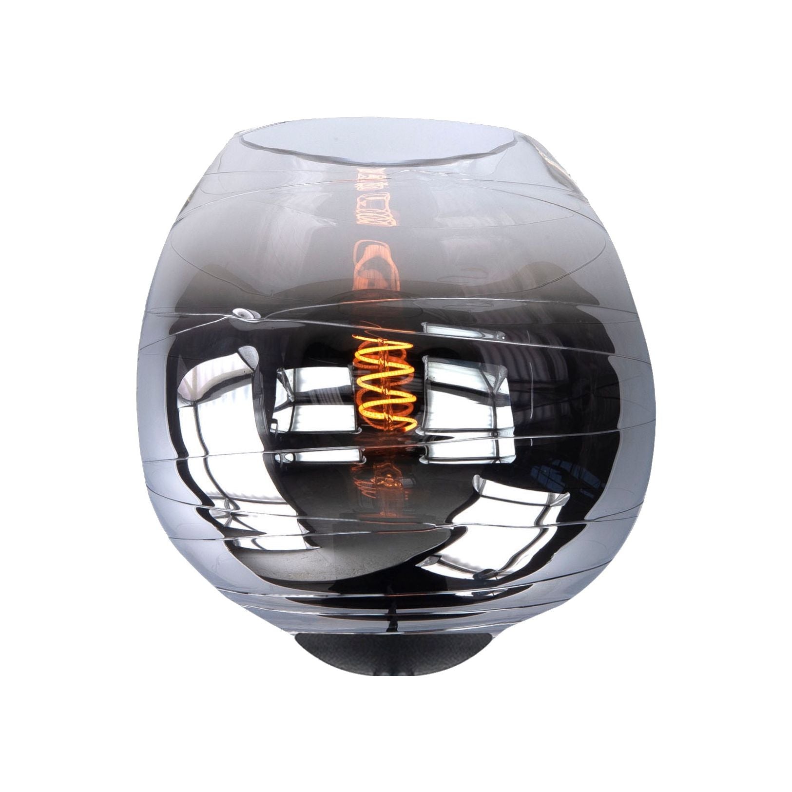 Fantasy Apple Tafellamp Zwart met Semi Smoke Glas - De Smid Verlichting