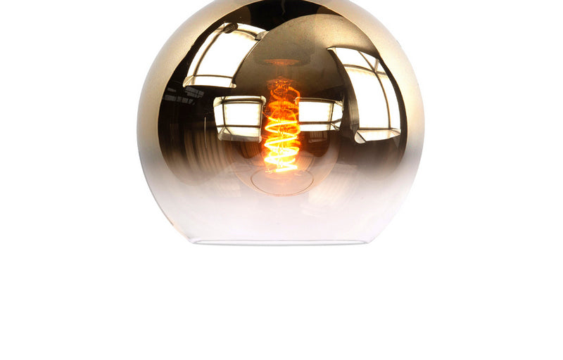 Fantasy 3-Lichts Globe Plafonnière Zwart met 3 glazen Semi Gold
