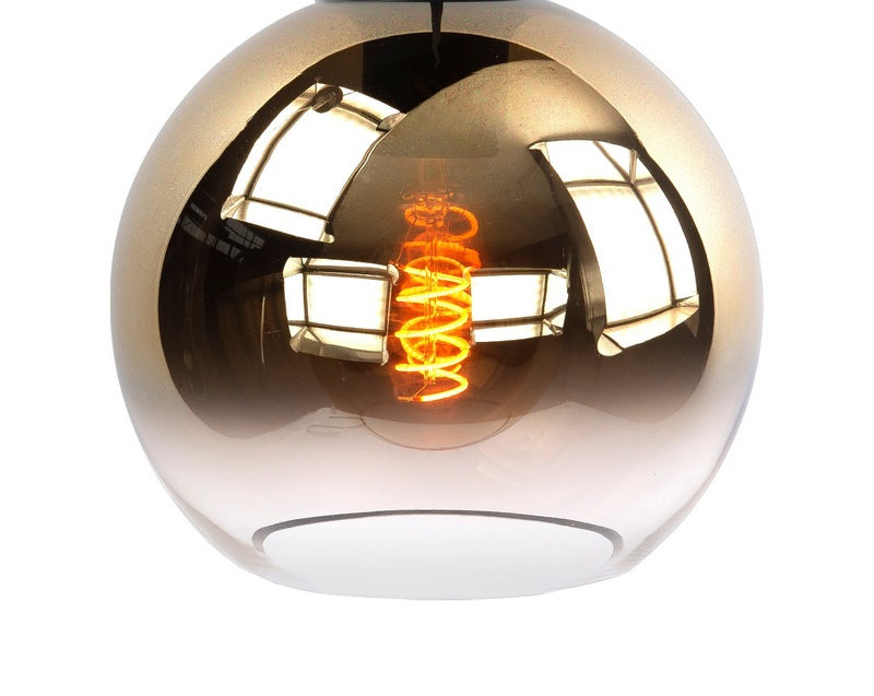 Fantasy 3-Lichts Globe Plafonnière Zwart met 3 glazen Semi Gold