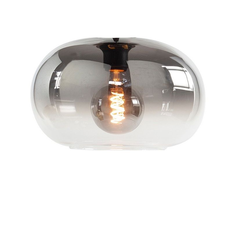 Highlight Bellini 1-Lichts Ronde Plafondlamp met Semi Smoke Glas Groot Exclusief lichtbron