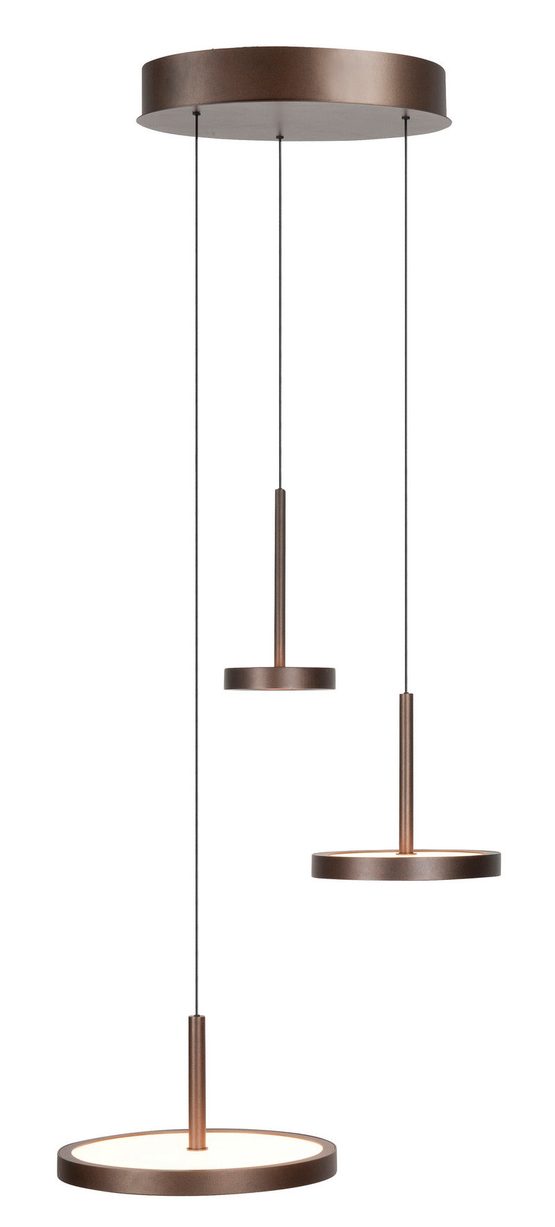 Highlight Falcon 3-Lichts Hanglamp Rond H5170.04 – LED – Choco – Extern Dimbaar