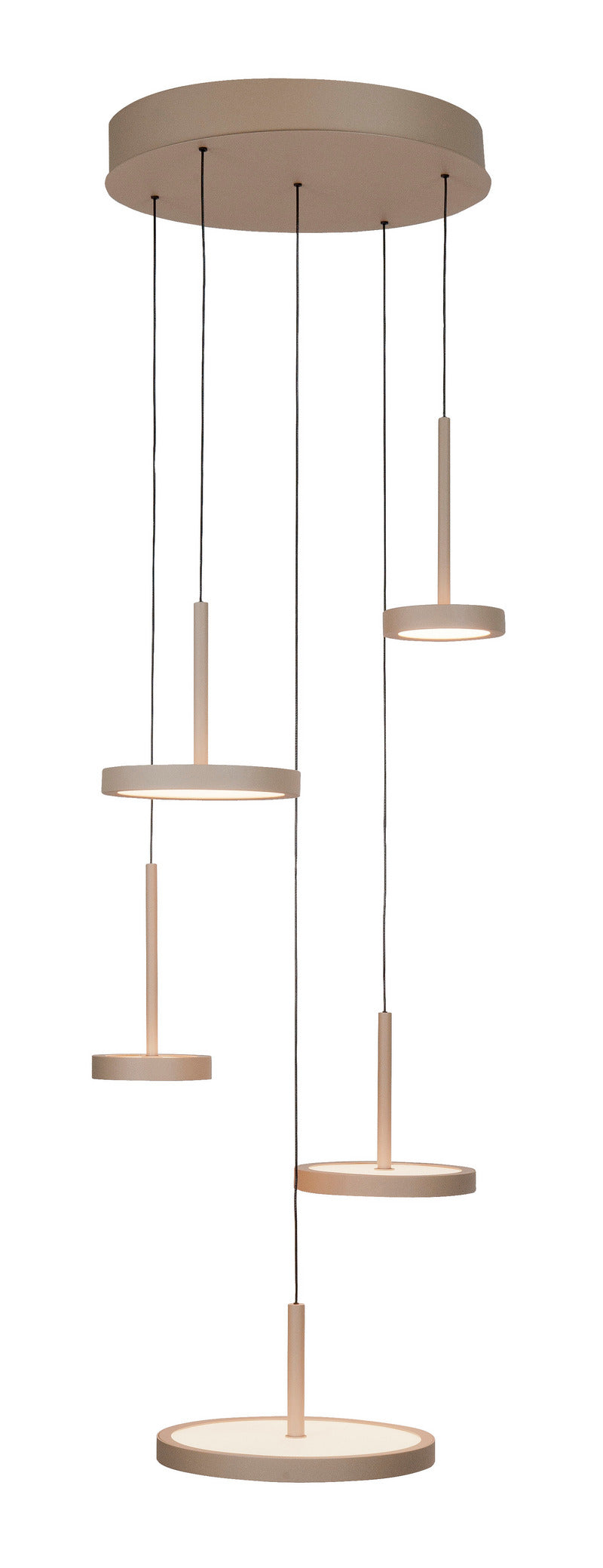 Highlight Falcon 5-Lichts Hanglamp Rond H5171.03 – LED – Zand – Extern Dimbaar
