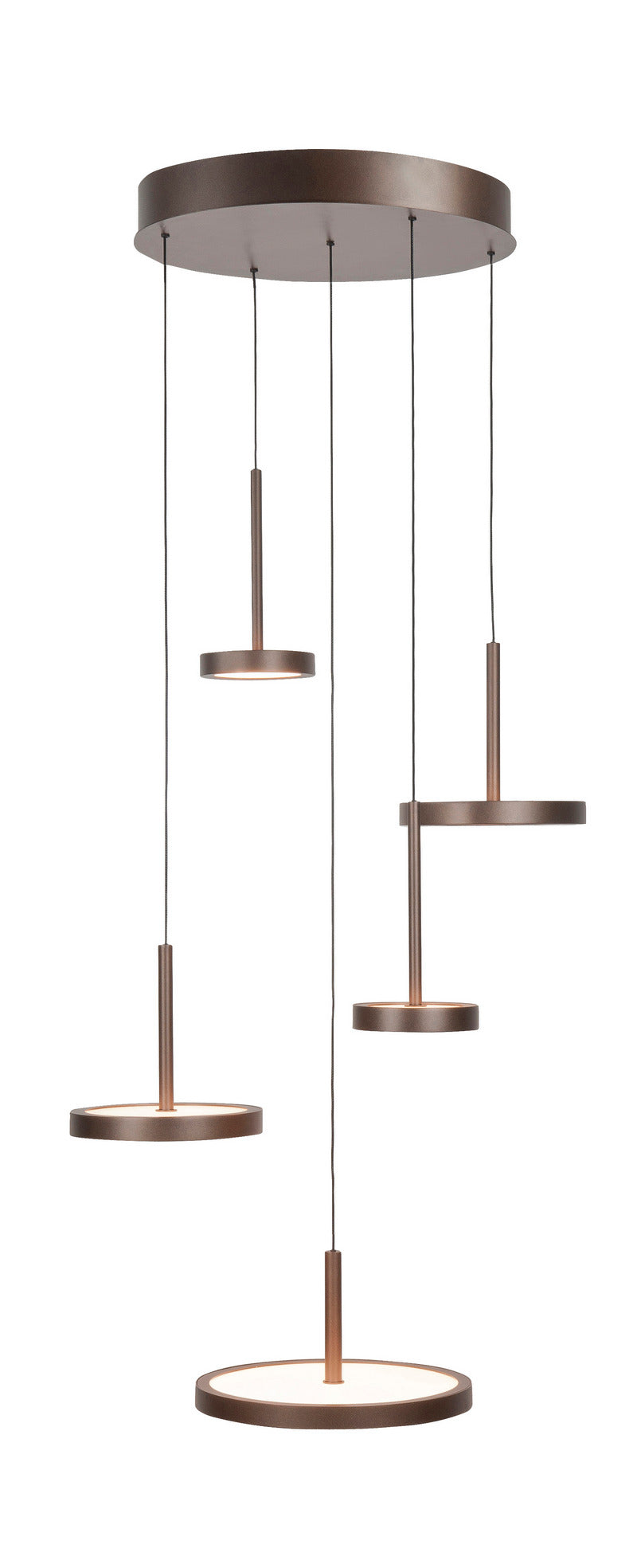 Highlight Falcon 5-Lichts Hanglamp Rond H5171.04 – LED – Choco – Extern Dimbaar