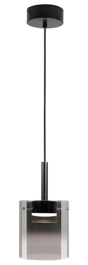 Highlight Salerno 1-Lichts Hanglamp H5426.01 Zwart/Semi Smoke Glas