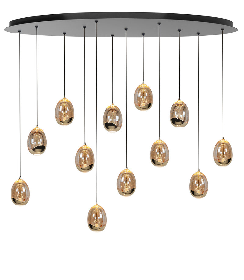 Highlight Golden Egg 12-Lichts Ovale Hanglamp H5453.01 Goud