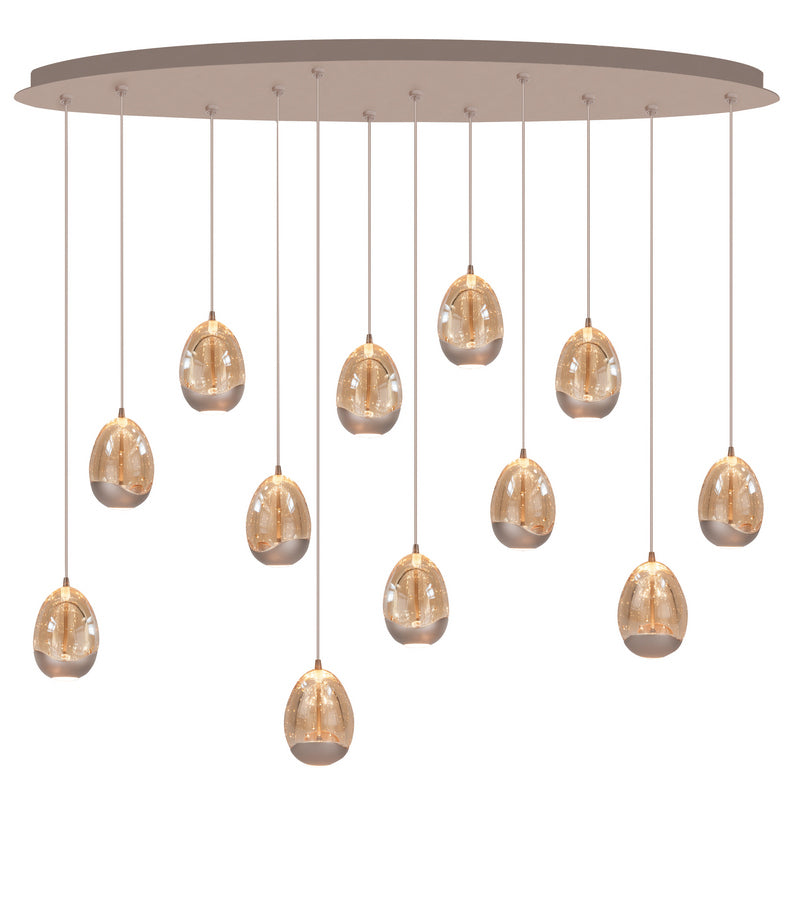 Highlight Golden Egg 12-Lichts Ovale Hanglamp Zand/Gold