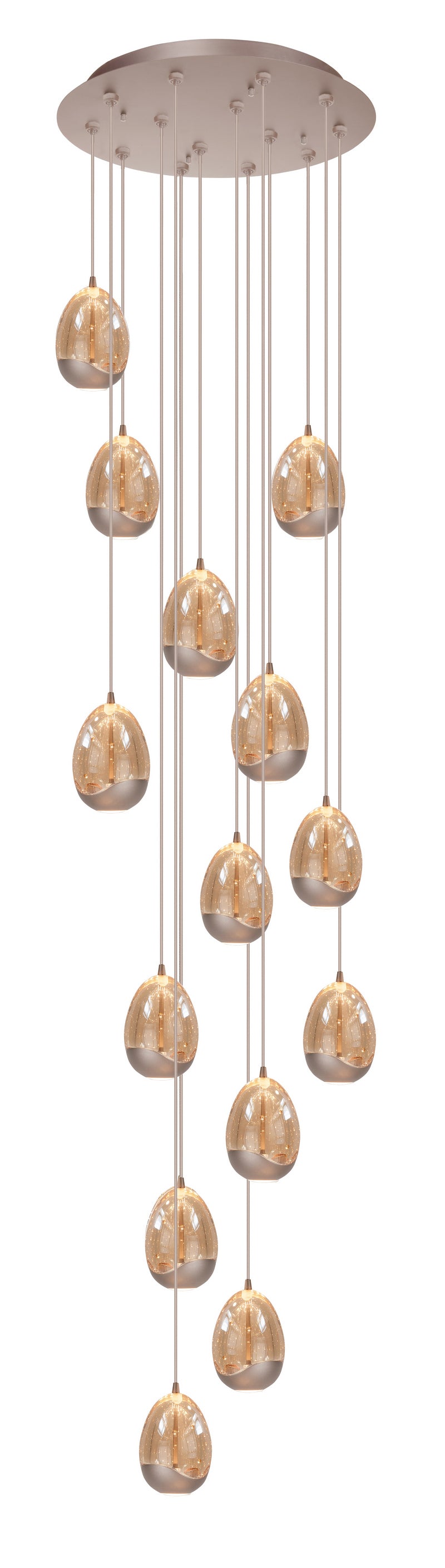 Highlight Golden egg 14-Lichts Hanglamp Rond Champagne H5454.03