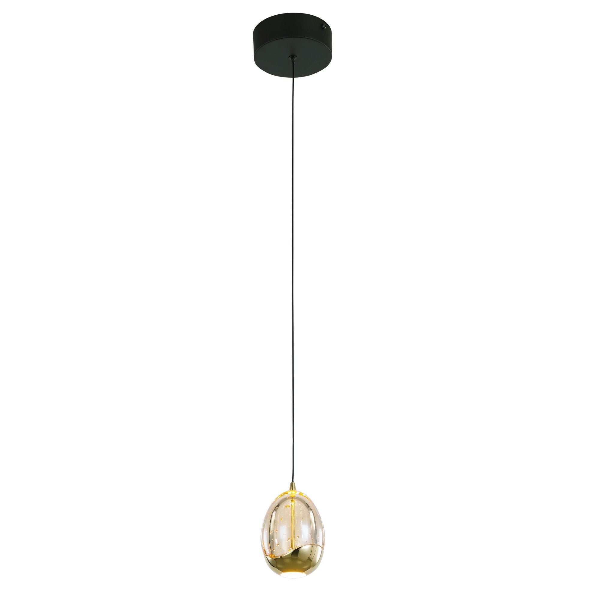 Clear Egg 1-Lichts Hanglamp Gold Egg/Zwart - De Smid Verlichting