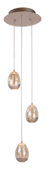 Highlight Egg 3-Lichts Hanglamp Champagne/Gold