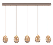 Highlight Egg 5-Lichts hanglamp Balk Goud/Zand