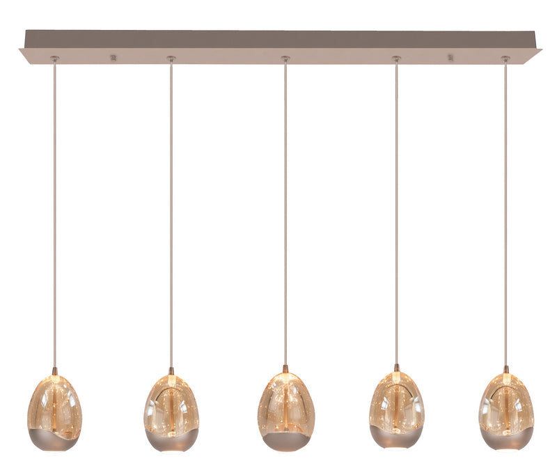 Highlight Egg 5-Lichts hanglamp Balk Goud/Zand