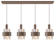 Highlight Marrone 4-Lichts Hanglamp Balk H5683.04 Mat Choco/Glas Thee